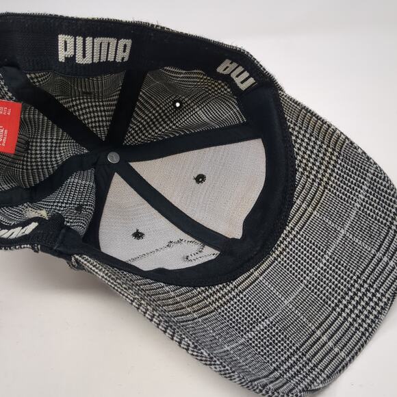 Puma Fitted Baseball Hat Gray One Size Embroidered Logo Plaid Outdoor - Picture 7 of 9